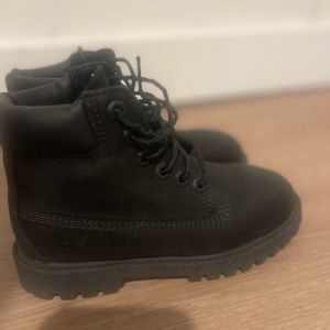 Black timberland boots toddler 11C